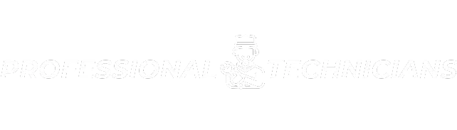 Professional technicians logo representing quality service in glass and door solutions.