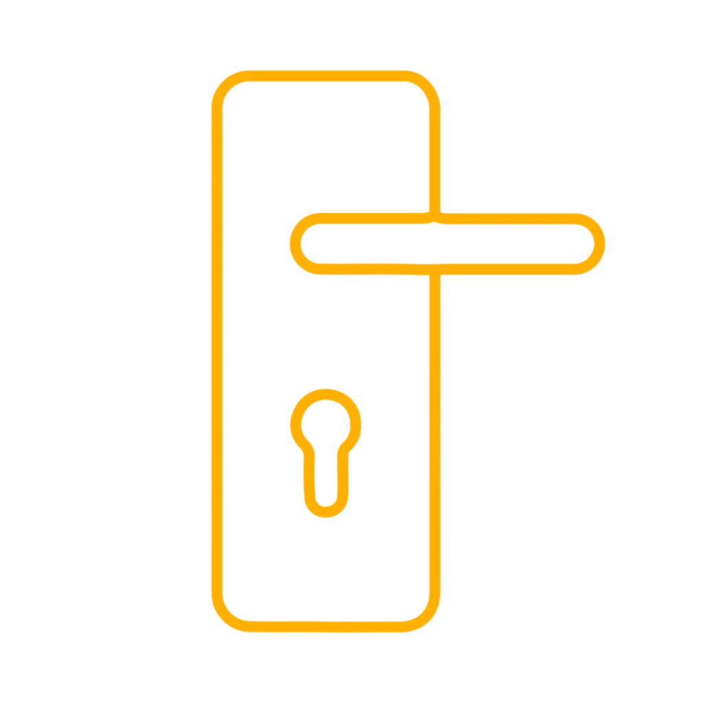 Door lock with handle and keyhole, representing high-security lock installation and replacement services by Dr. Glass and Doors for commercial properties.
