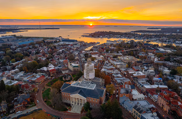 aerial shot annapolis harbor chesapeake bay maryland capitol building sunset 665346 171903 | Dr. Glass And Doors